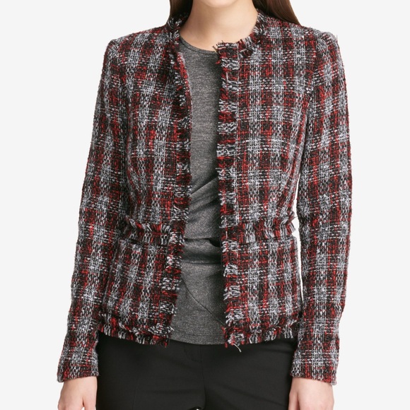 Dkny Jackets & Blazers - DKNY Red and Black Checkered Blazer